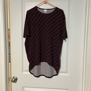 LuLaRoe Red and Blue Floral Top